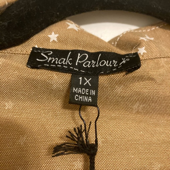 Unique Vintage - Smak Parlour Tan and White Stars Jumpsuit - Picture 2 of 4